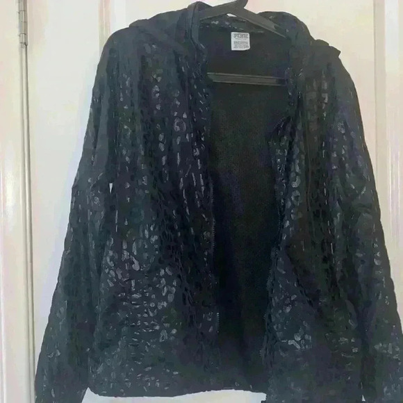 Black Bomber Jacket with Hood and Glossy Finish - Picture 5 of 6